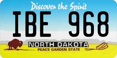 ND license plate IBE968