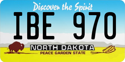 ND license plate IBE970