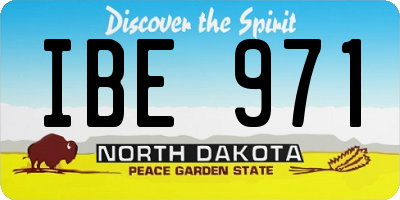 ND license plate IBE971