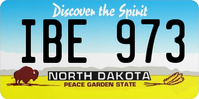 ND license plate IBE973