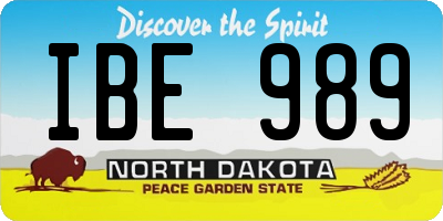ND license plate IBE989