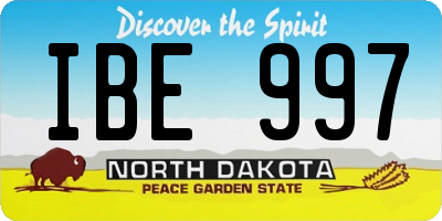 ND license plate IBE997