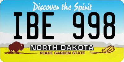 ND license plate IBE998
