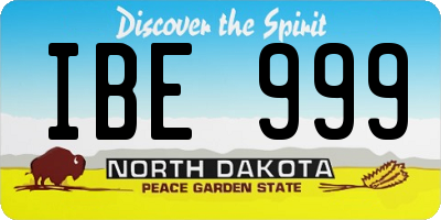 ND license plate IBE999