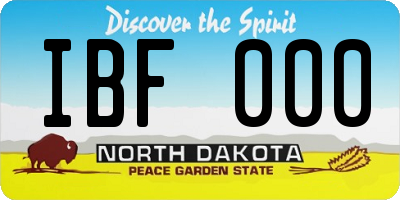 ND license plate IBF000