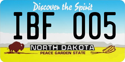 ND license plate IBF005
