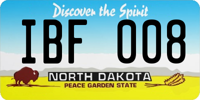ND license plate IBF008