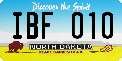 ND license plate IBF010