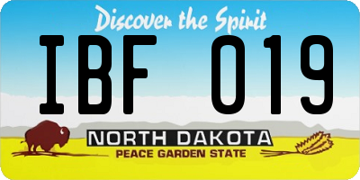 ND license plate IBF019