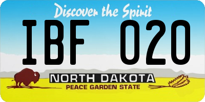 ND license plate IBF020
