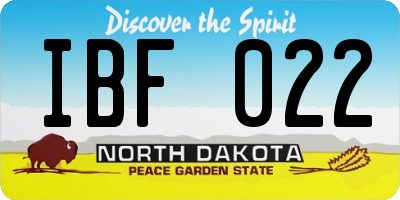 ND license plate IBF022