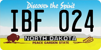 ND license plate IBF024