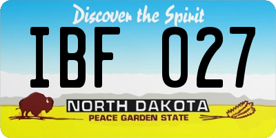 ND license plate IBF027