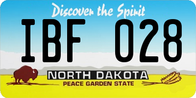 ND license plate IBF028