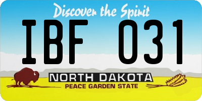 ND license plate IBF031