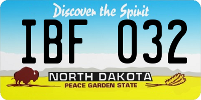 ND license plate IBF032