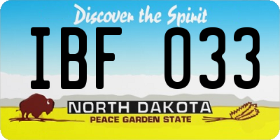 ND license plate IBF033