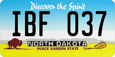 ND license plate IBF037