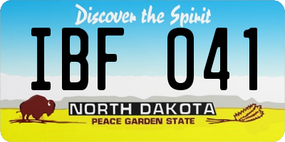 ND license plate IBF041