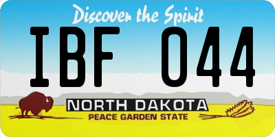ND license plate IBF044