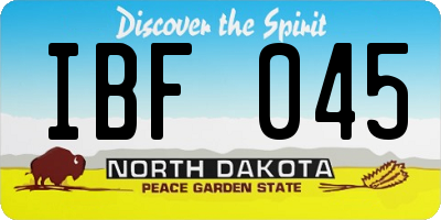 ND license plate IBF045