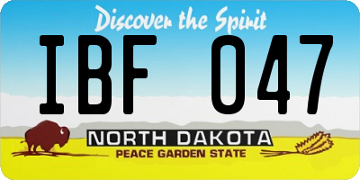 ND license plate IBF047