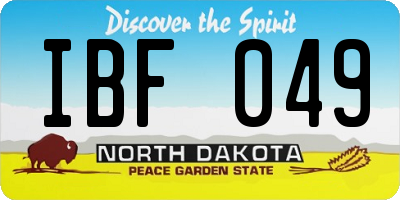 ND license plate IBF049