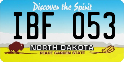 ND license plate IBF053