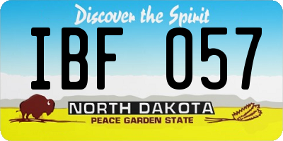 ND license plate IBF057