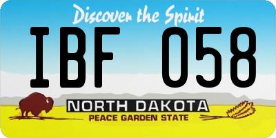 ND license plate IBF058