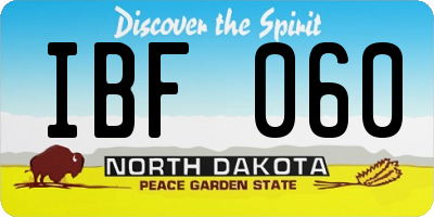 ND license plate IBF060