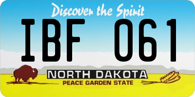 ND license plate IBF061