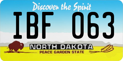 ND license plate IBF063