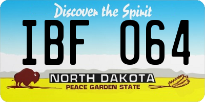 ND license plate IBF064