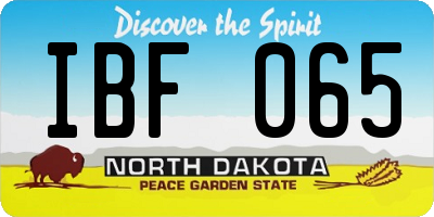 ND license plate IBF065