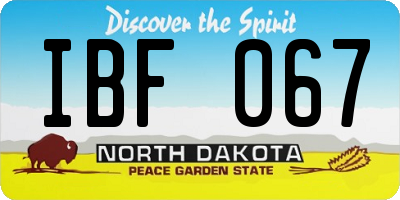 ND license plate IBF067
