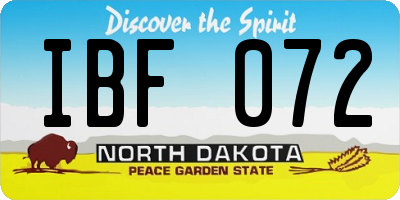 ND license plate IBF072