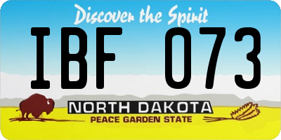 ND license plate IBF073