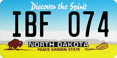 ND license plate IBF074