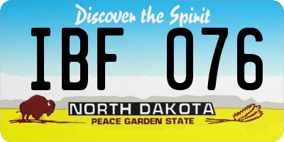 ND license plate IBF076