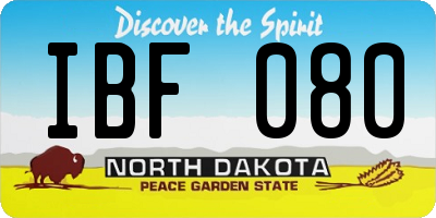 ND license plate IBF080