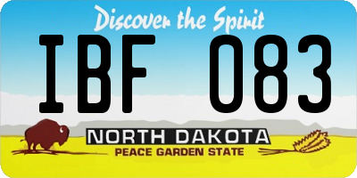 ND license plate IBF083