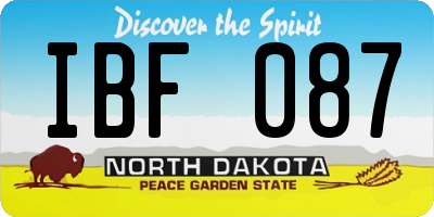 ND license plate IBF087