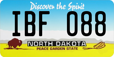 ND license plate IBF088