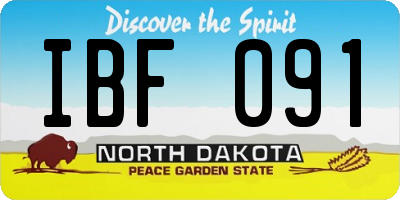 ND license plate IBF091