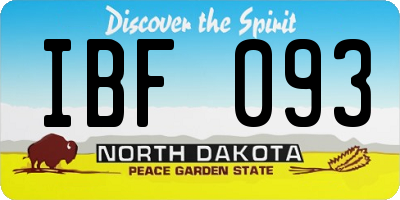 ND license plate IBF093