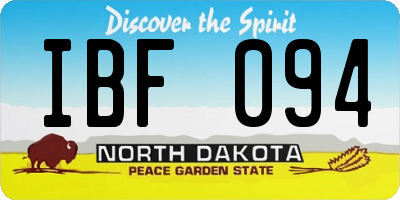 ND license plate IBF094