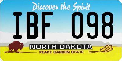 ND license plate IBF098