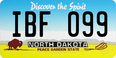 ND license plate IBF099