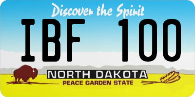 ND license plate IBF100